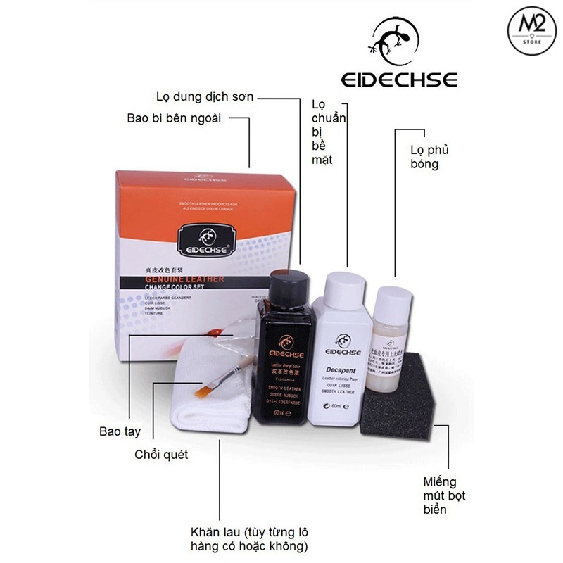 Bộ sơn chuyên dụng cho da giúp đổi màu, sửa chữa cho giày, túi, ví, áo da, ghế da(BSM01)