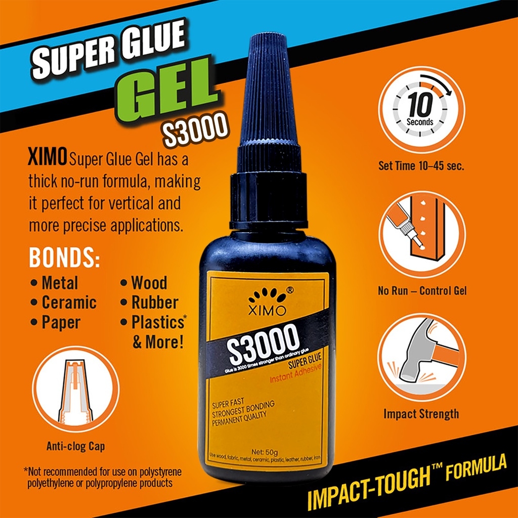 Keo dán đa năng S3000 XIMO dán tất cả vật liệu gỗ, vải, gốm, sứ, sắt, nhôm, nhựa an toàn da tay