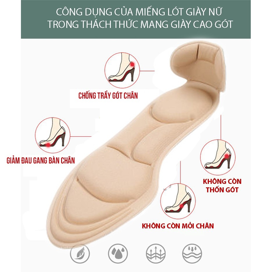 Cặp lót giày cao gót massage êm chân nguyên bàn (LGCG02)