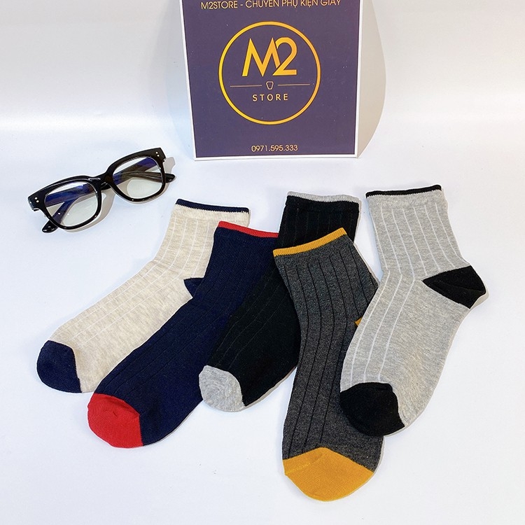 Combo 5 Đôi Vớ Tất Nam Nữ cao cổ thu đông họa tiết trẻ trung XIMO(TN09)