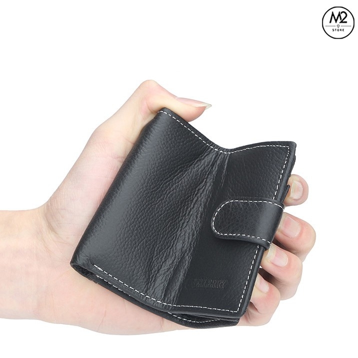 Bóp ví nam Baellery VNN07-A1 Da bò thật phong cách Hàn Quốc