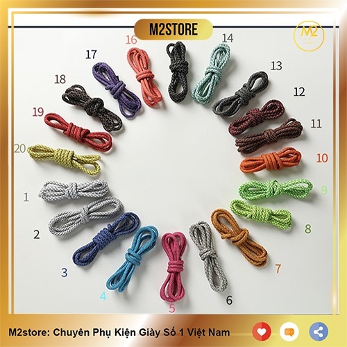 Dây giày cao cấp mẫu bản tròn phản quang siêu bền XIMO [Đủ màu 120cm]