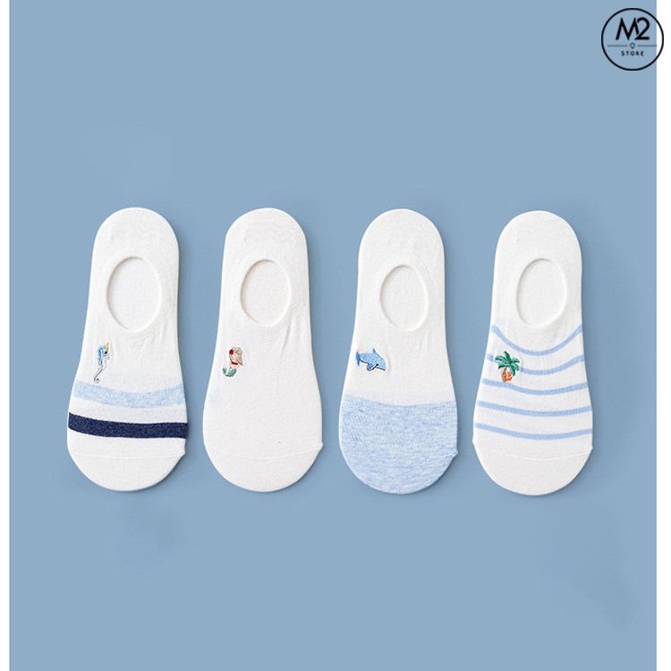 Set Tất Vớ Lười Nữ Caramella 4 Đôi Họa Tiết Nhỏ Xinh Xắn TNG49