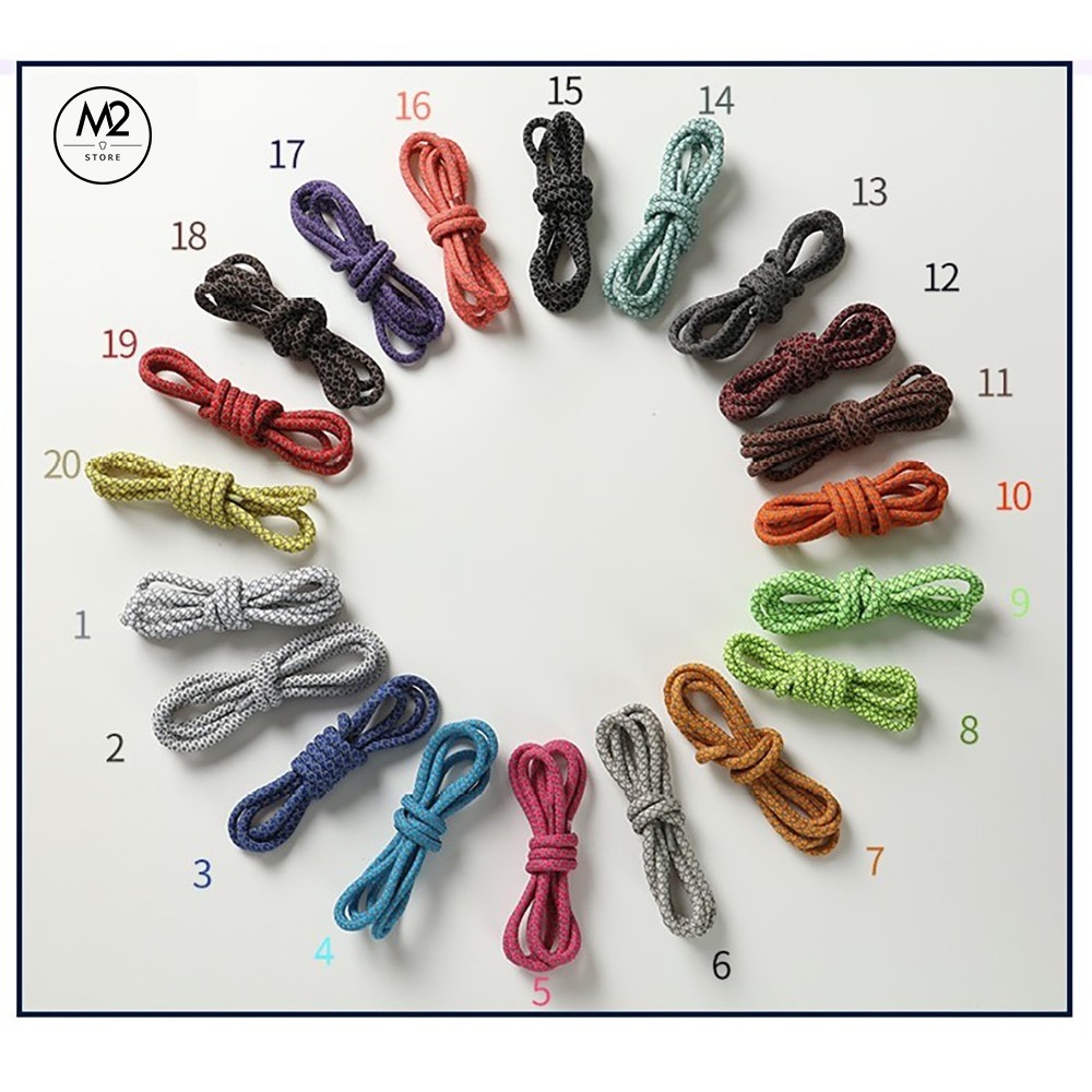 Dây giày cao cấp mẫu bản tròn phản quang siêu bền XIMO [Đủ màu 120cm]