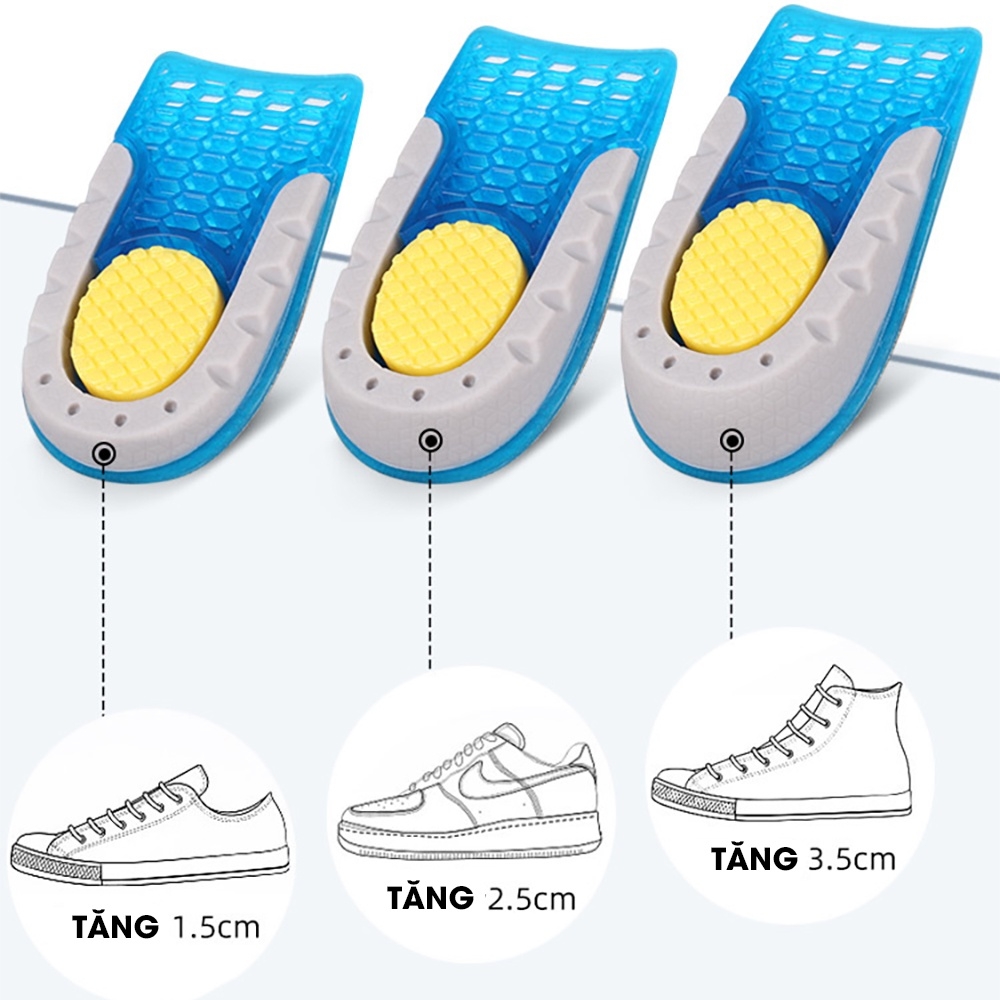 Lót giày tăng chiều cao 2023 cao cấp chất liệu TPE êm ái và chắc chắn L17