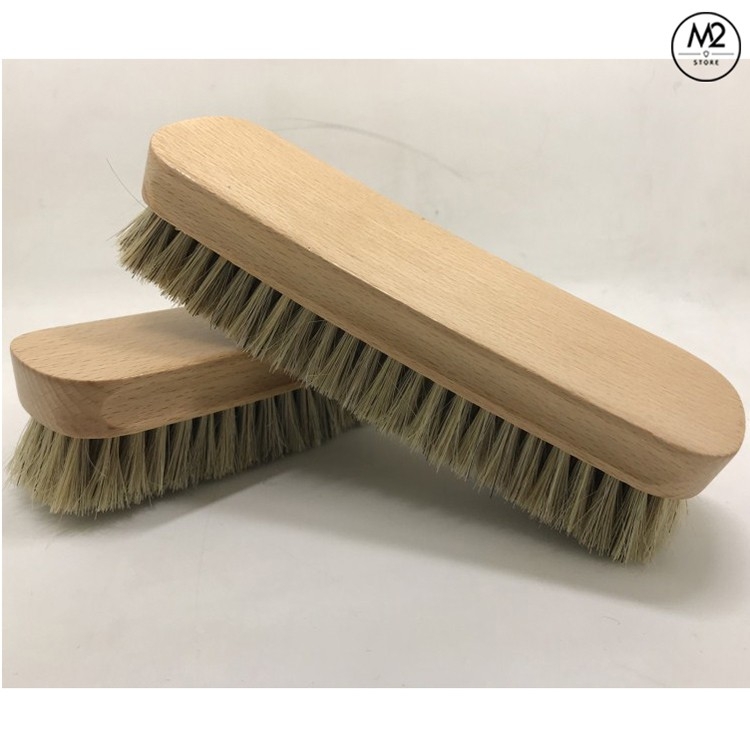 Bàn chải đánh giày lông ngựa gỗ sồi cao cấp cỗ lớn chuyên dụng BCDG20