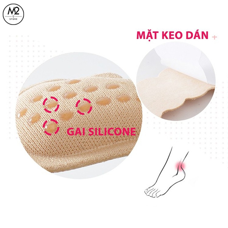 Lót giày chống rớt gót cánh bướm 4D có mặt gai silicon bám chân, mặt sau có keo dán - lót giày giá sỉ - XIMO C10
