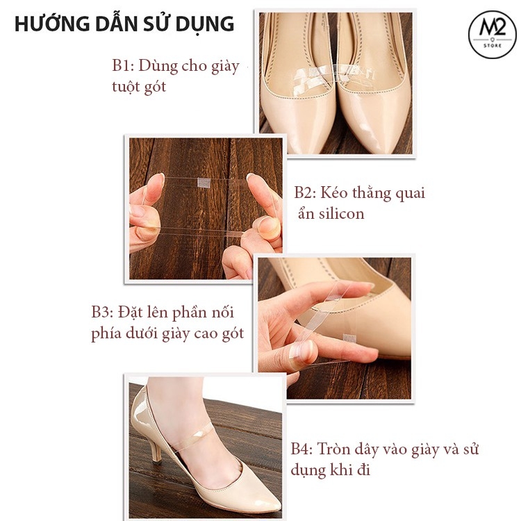 Quai giày ẩn bằng silicon trong suốt giúp giữ giày ôm chân không bị tuột giày khi mang giày cao gót nữ - XIMO QG01-XMK01-2-17