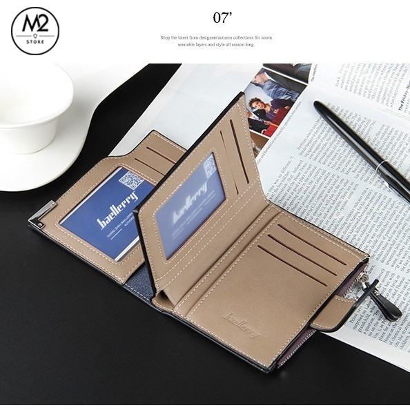 Bóp ví nam đứng Baellerry đa năng da PU XIMO thời trang Hàn Quốc (VNA08-A1)