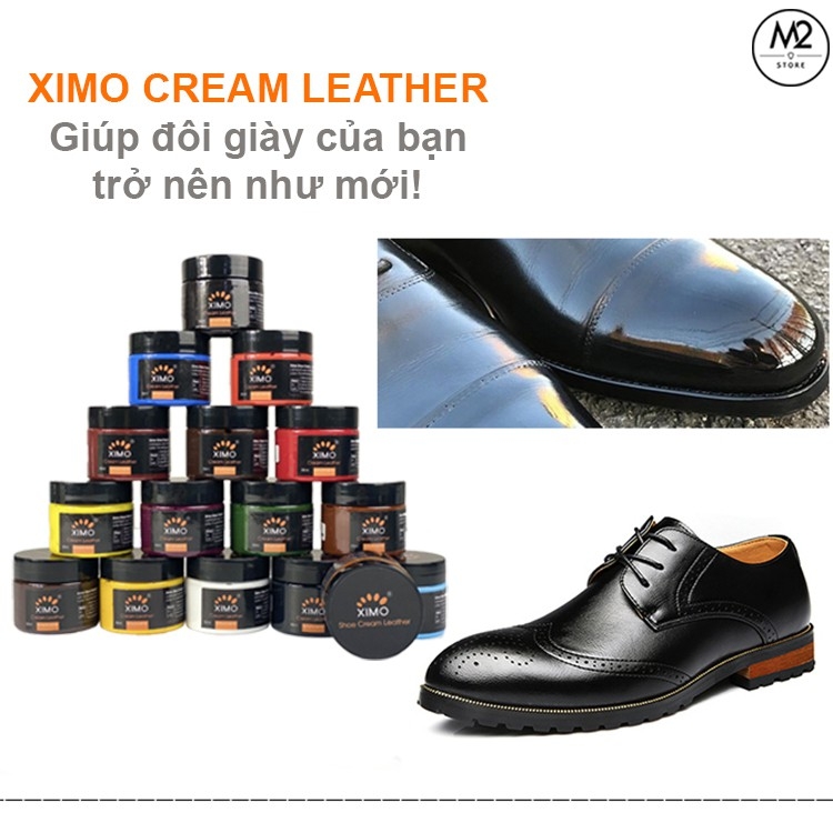 Xi kem chuyên sửa vết bong tróc cho giày da và đánh bóng túi ví, áo, ghế da Ximo Leather Cream (50ml) XDG02