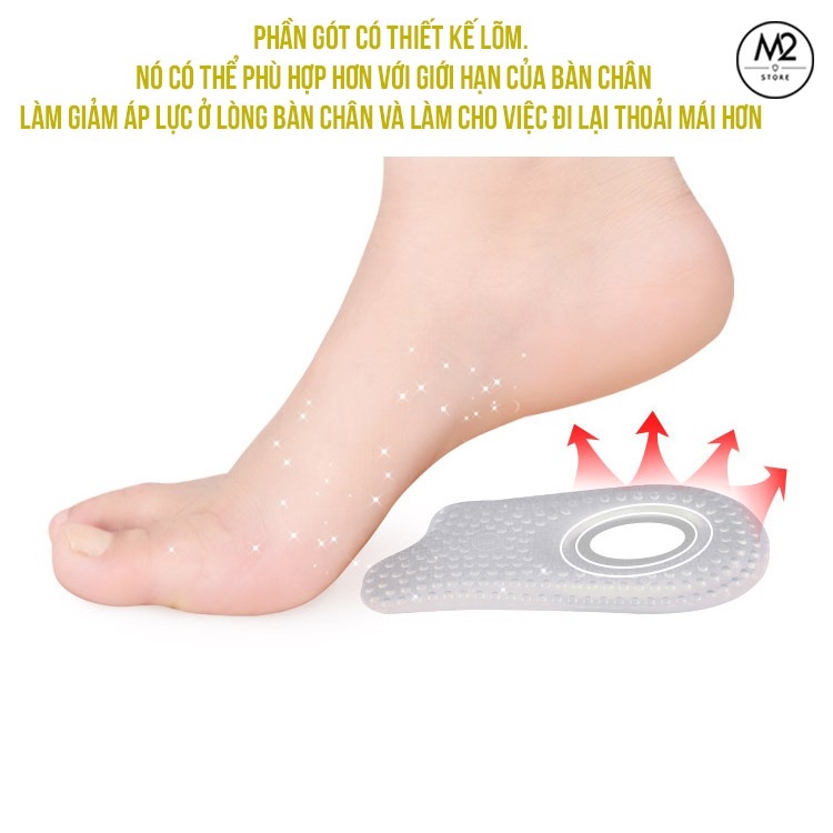 Miếng lót giày cao gót silicon massage êm chân, chống đau và chai gót chân XIMO LGCG03