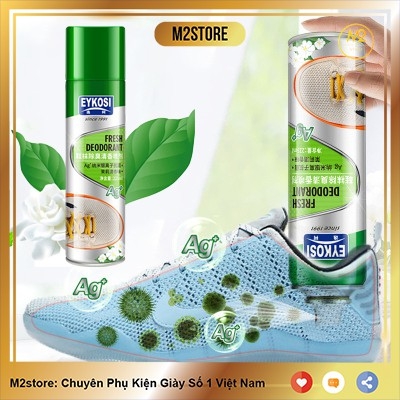 Bình xịt lưu hương chống thối chân mùi giày EYKOSI XIMO, kháng khuẩn, công nghệ Bạc ion (VSG08)