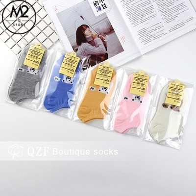 Set 5 Đôi Vớ Tất Nữ Cổ Ngắn Hình Gấu Dễ Thương TNG27-G6