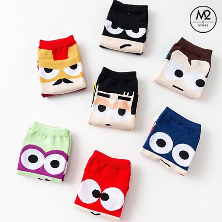 Tất Vớ Nam Nữ Cổ Ngắn Họa Tiết Hoạt Hình Siêu Anh Hùng TN42