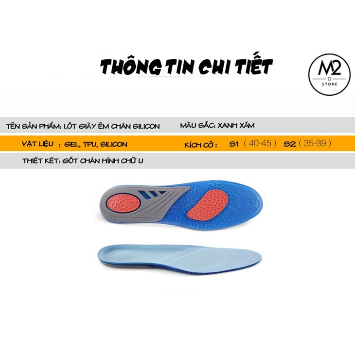 Lót giày êm chân thể thao Silicon khử mùi cao cấp LGEC03