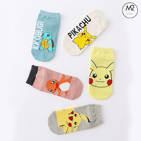 Combo 5 Đôi Vớ Tất Nữ Cổ Ngắn In Hoạt Hình Cực Đáng Yêu TNG39