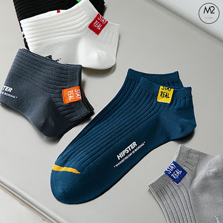 Set 5 Tất Vớ Nam Cổ Ngắn Cotton Cao Cấp Thể Thao Mạnh Mẽ TN40