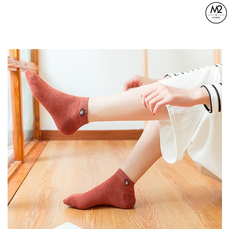 COMBO 5 Đôi Tất Gấu Cổ Ngắn Đủ Màu XIMO TNG15-G5