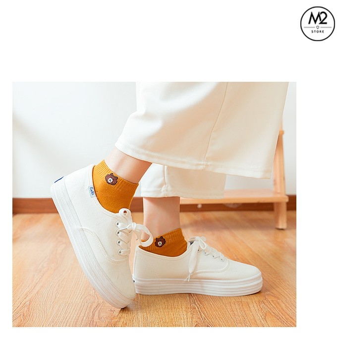 COMBO 5 Đôi Tất Gấu Cổ Ngắn Đủ Màu XIMO TNG15-G5