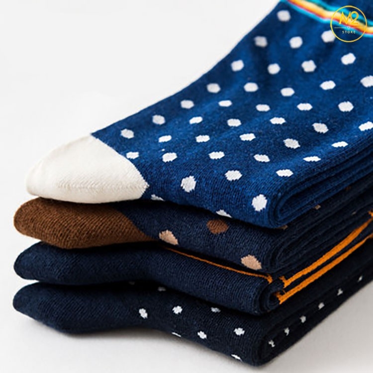 Set 4 Đôi Tất Vớ Nam Cao Cổ Cotton Cao Cấp Họa Tiết Độc Đáo Nhật Bản TN38