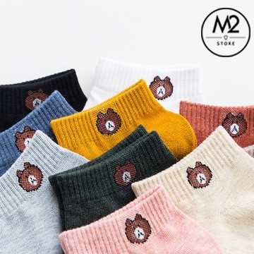 COMBO 5 Đôi Tất Gấu Cổ Ngắn Đủ Màu XIMO TNG15-G5