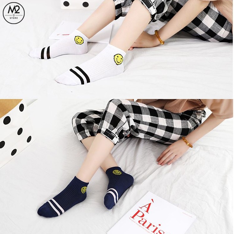 Set 5 Đôi Vớ Tất Nữ Cổ Ngắn In Hình Mặt Cười TNG34-G6