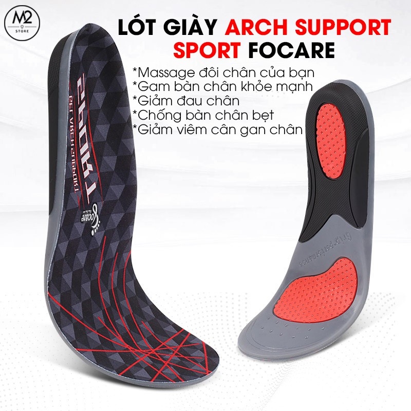 Lót giày thể thao Arch Support Sport Focare êm chân tốt cho gan bàn chân LGF01