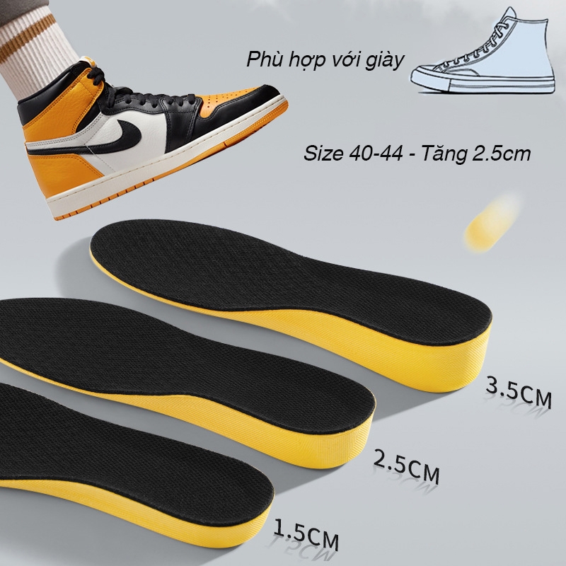 Cặp lót giày tăng chiều cao cao su độn đế tăng 1,5-3cm - Loại nguyên bàn chân - L13
