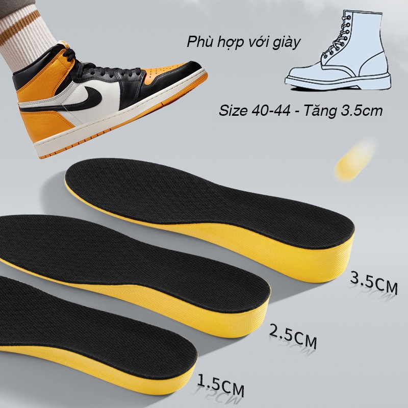 Cặp lót giày tăng chiều cao cao su độn đế tăng 1,5-3cm - Loại nguyên bàn chân - L13