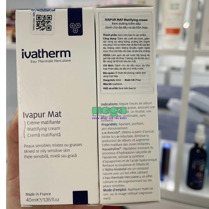 Kem Dưỡng Ivatherm Ivapur Mat Cream 40ml Giá Bao Nhiêu? Mua Ở Đâu Chính ...