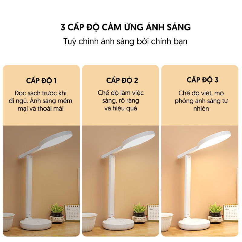 Đèn Học Để Bàn Gấp Gọn 3 Chế Độ Sáng GD-1411