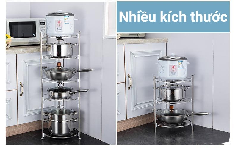 Giá để xoong nồi inox chắc chắn bền bỉ chịu lực tốt