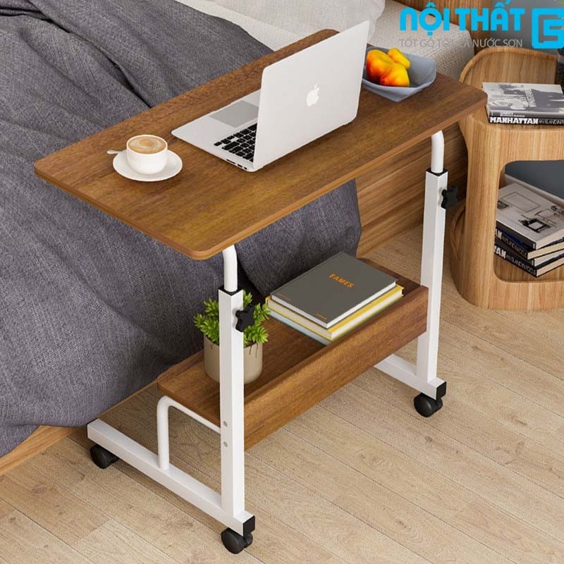 Bàn làm việc thông minh có giá sách, bàn nâng hạ chiều cao di động X-Table