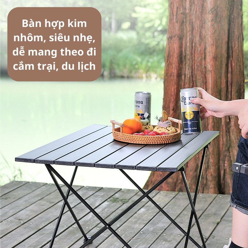 Bàn Dã Ngoại Gấp Gọn Hợp Kim Nhôm Siêu Nhẹ, Lắp Ráp Dễ Dàng, Bàn Du Lịch Mang Đi Picnic Du Lịch Xếp Gọn Chắc Chắn