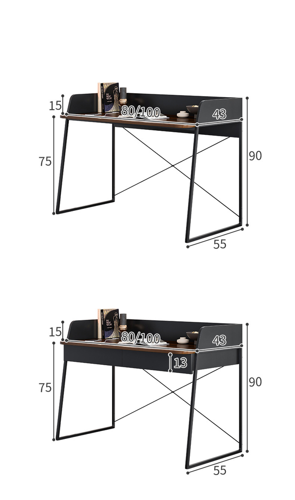 Bàn làm việc chân sắt chéo có khung chữ x giúp bàn thêm độ chắc chắn