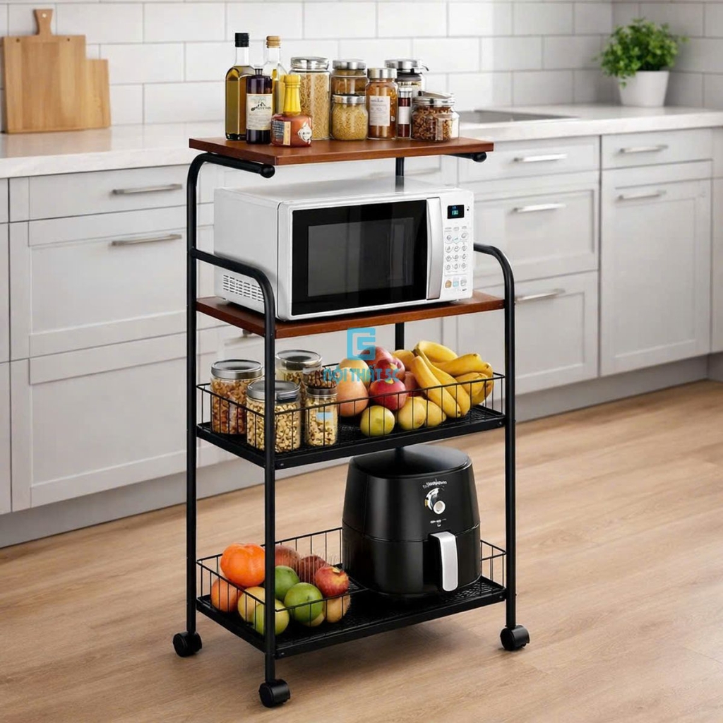Kệ đa năng để đồ nhà bếp 1 tầng gỗ, kệ để lò vi sóng K-981