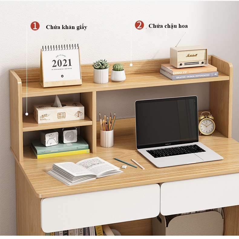 Bàn làm việc có nhiều ngăn để đồ vô cùng tiện lợi
