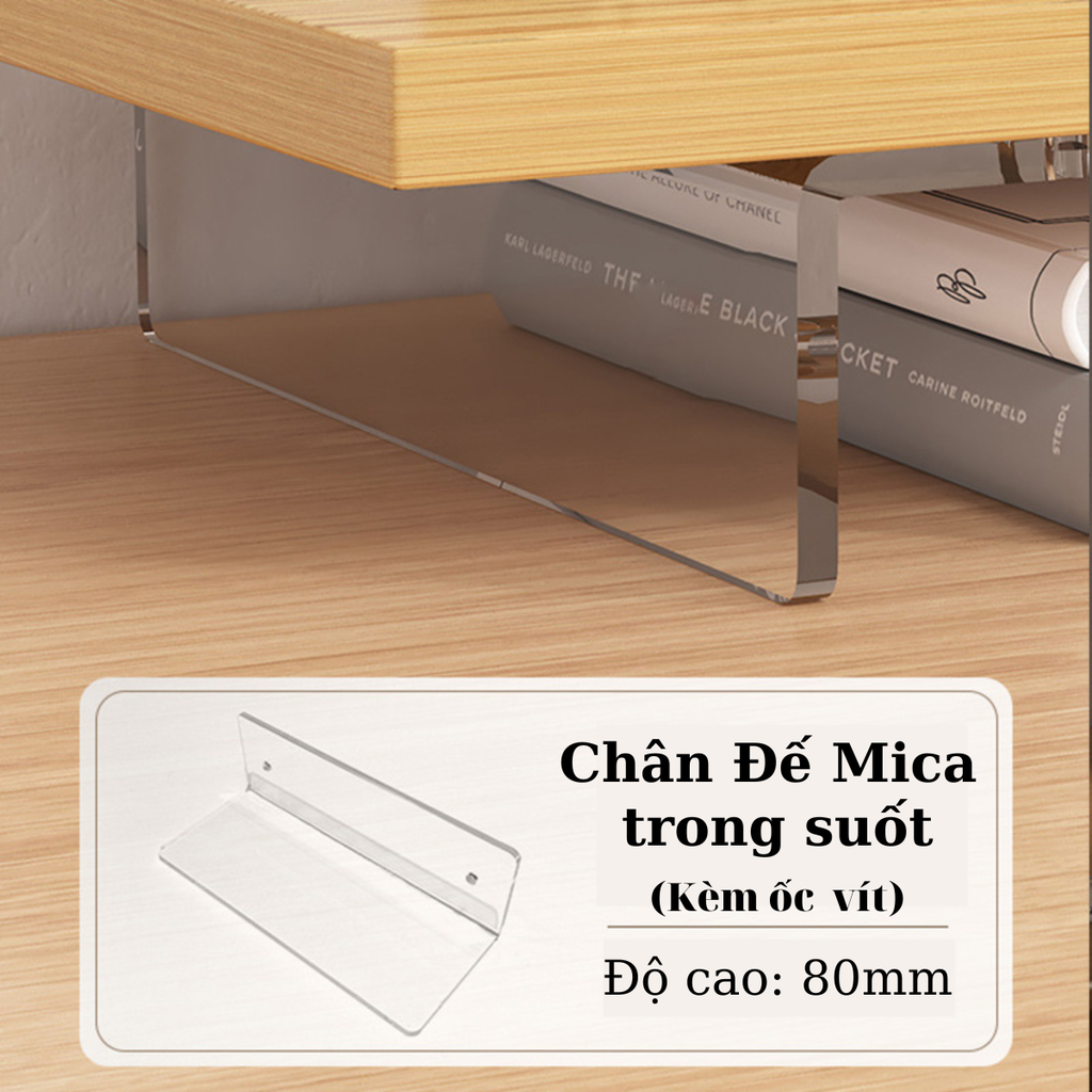 Kệ để bàn chân Mica trong kèm led RGB nhiều màu sắc