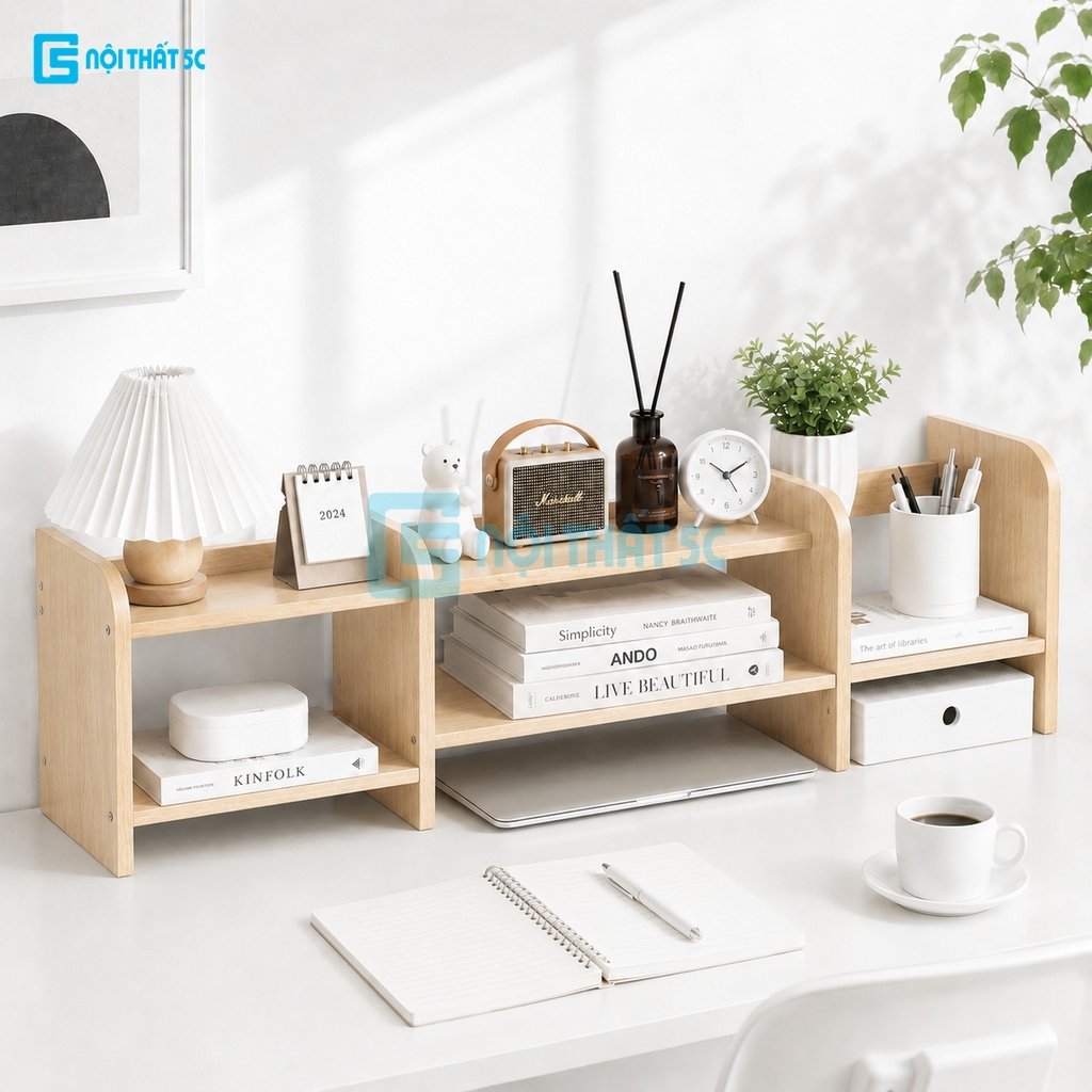 Kệ Sách Để Bàn, Kệ Để Bàn Đa Năng, Giá Sách Mini Trang Trí Bàn Học Bàn Làm Việc