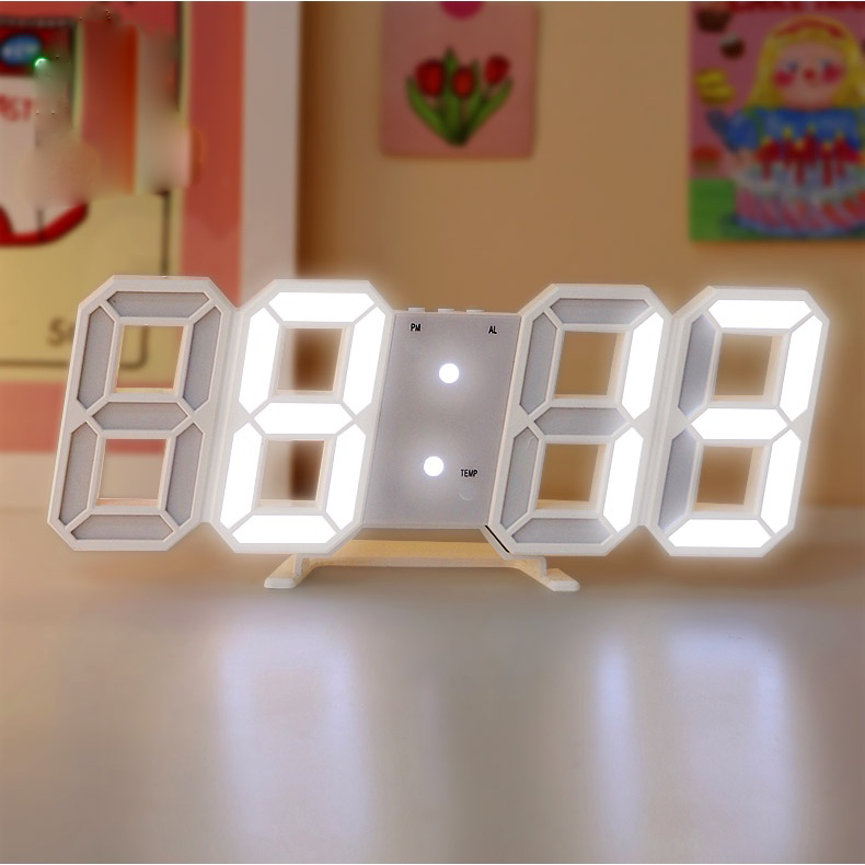 Đồng hồ LED 3D treo tường, để bàn thông minh