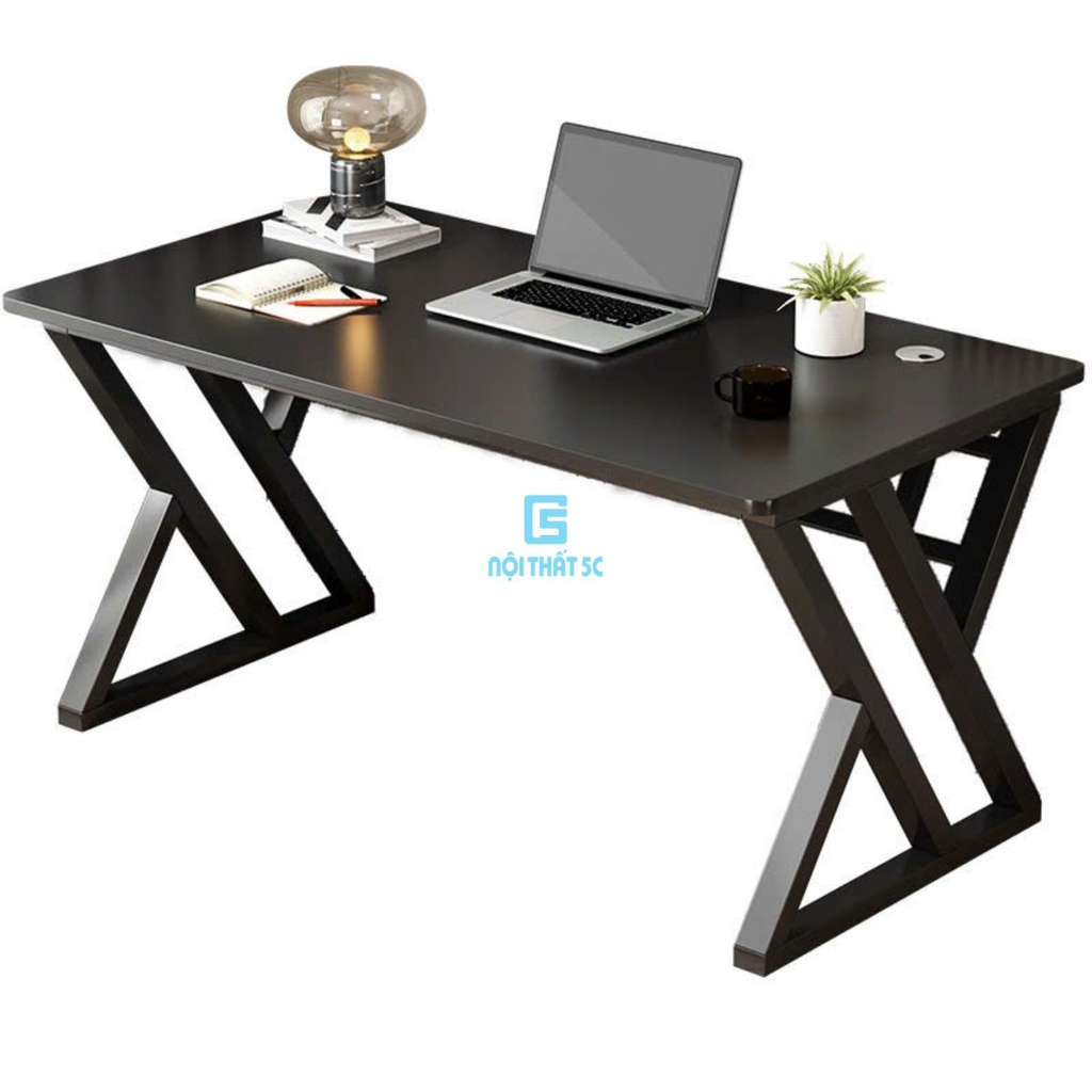 Bàn Gaming chân X, Bàn Làm Việc chân sắt sơn tĩnh điện, mặt gỗ MDF BH-089