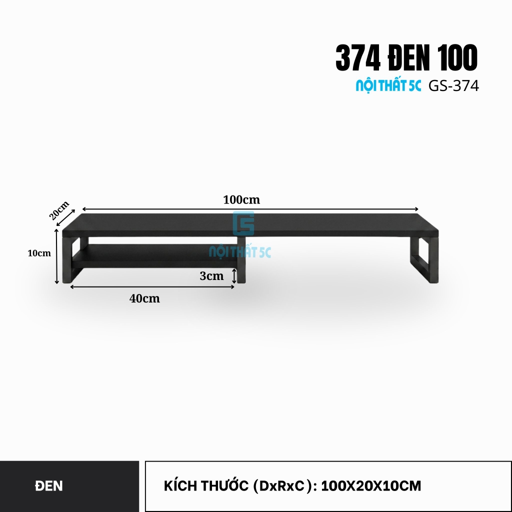 Kệ để máy tính laptop, kệ kê màn hình máy tính bằng gỗ MDF để bàn bo góc có ngăn