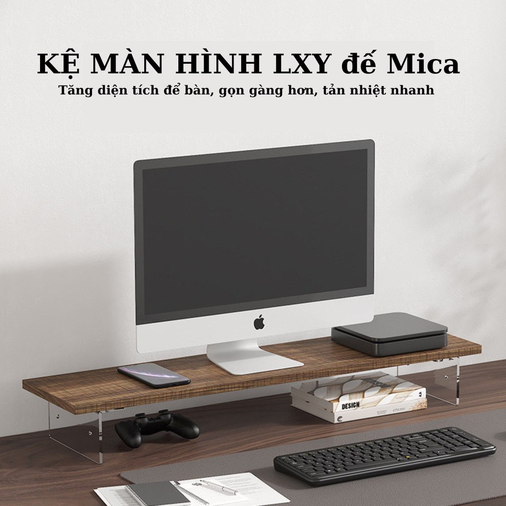 Kệ để bàn chân Mica trong kèm led RGB nhiều màu sắc