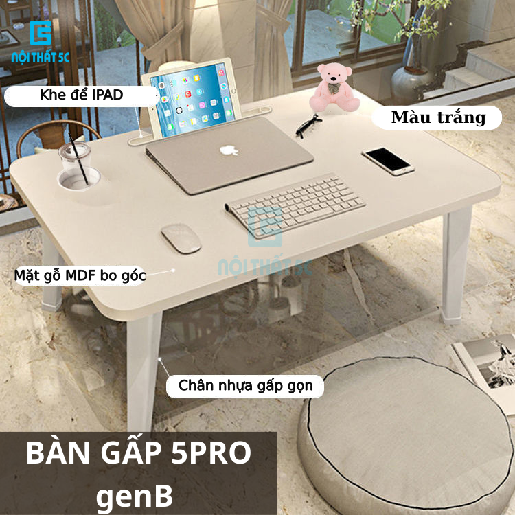 Bàn Gấp 5PRO ngồi giường gấp gọn 4 chân kèm phụ kiện