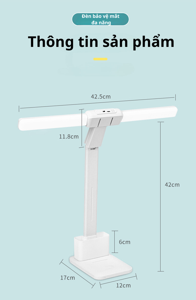 Đèn học LED kèm hộc bút GD-1405