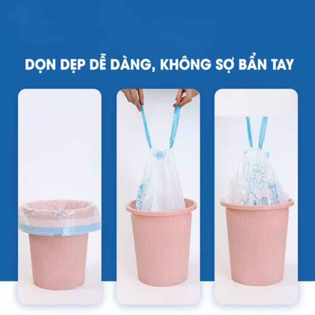 Túi Đựng Rác, Cuộn 100 Túi Có Quai Rút, Tự Huỷ Sinh Học, Kích Thước 45 ...