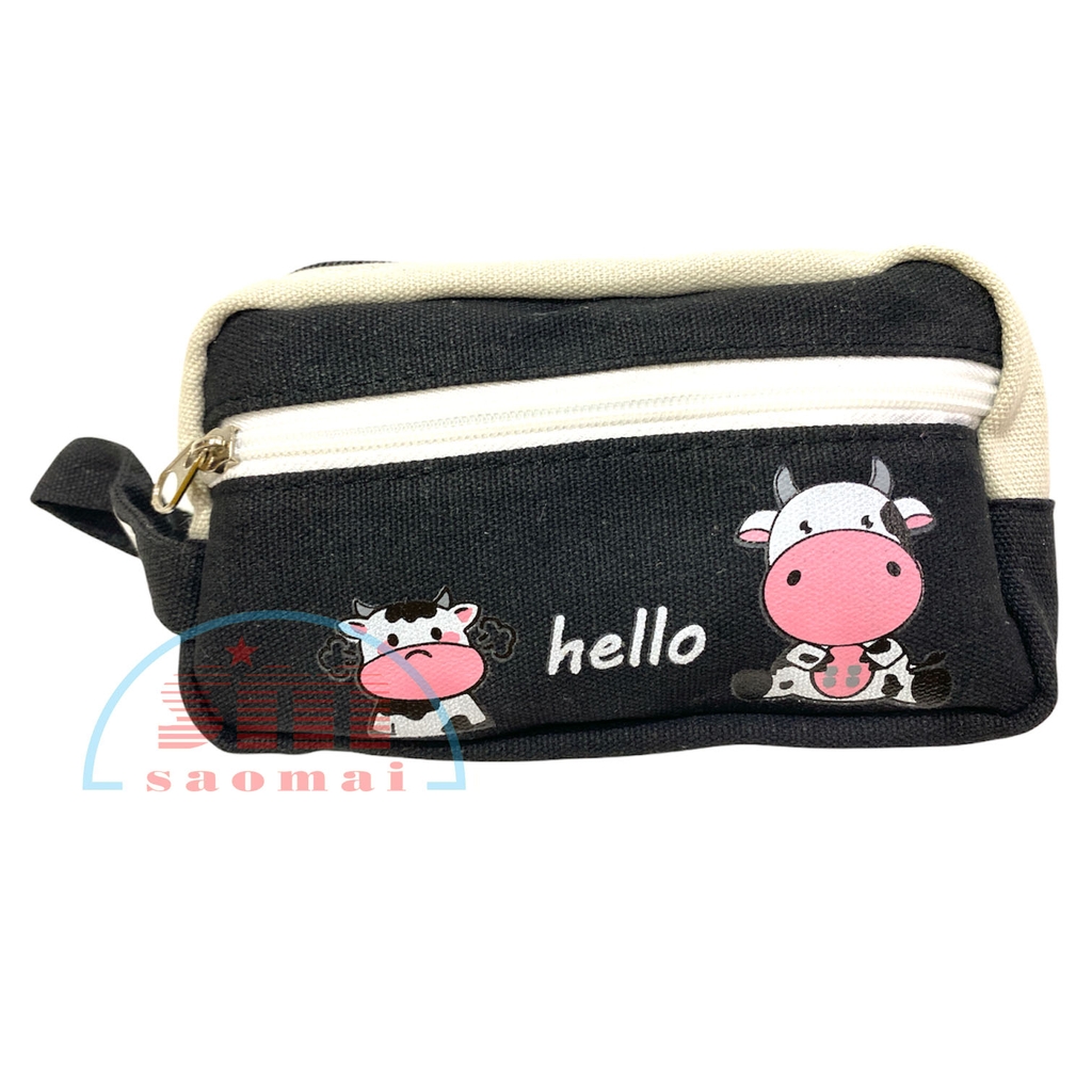 Bóp viết hình bò sữa 2 khóa | Văn Phòng Phẩm Sao Mai