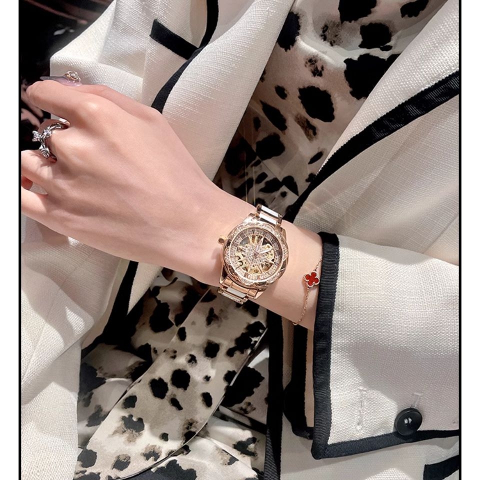 Đồng Hồ Pentagram Nữ Niche Light Sang Trọng, Mẫu Chính Hãng Camellia, Đồng Hồ Cơ Nữ Kim Cương Cao Cấp TS109250