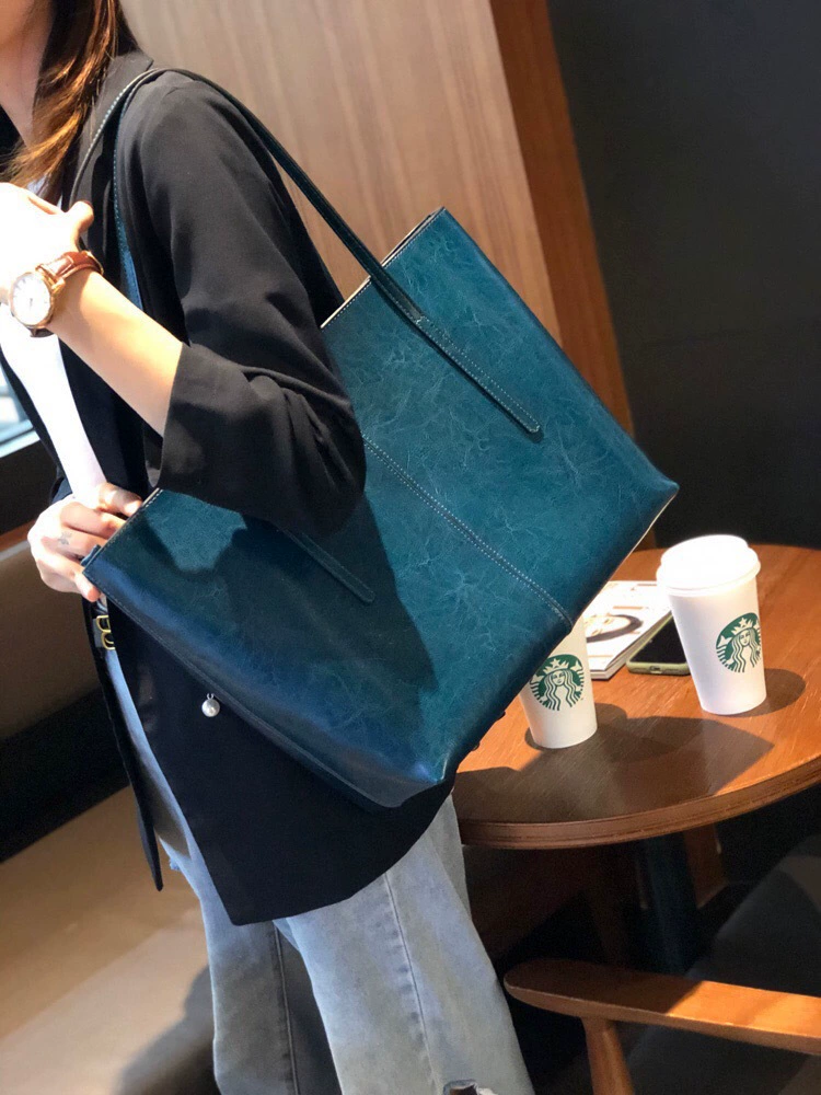Túi Tote Nữ Da Bò Thật Phong Cách Âu Mỹ Cổ Điển - Dung Tích Lớn, Dễ Phối Đồ Đi Làm