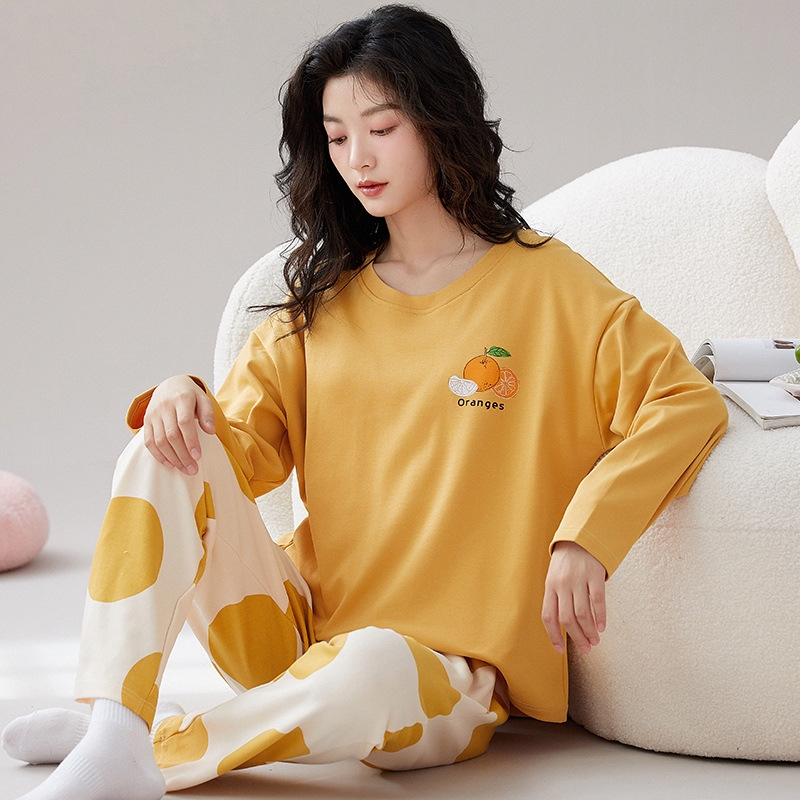 Bộ đồ ngủ thun gân cao cấp họa tiết họa hình dể thương thu đông mới nhất D542240
